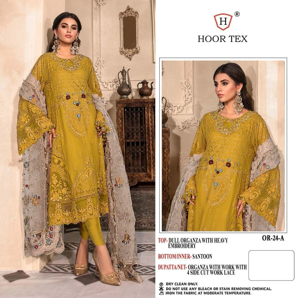 Hoor Tex Or-24 Heavy Organza Wholesale Pakistani Salwar Suit Catalog — Wholesale Pakistani Suits, MPA wholesale from Surat - Gallery Image 7